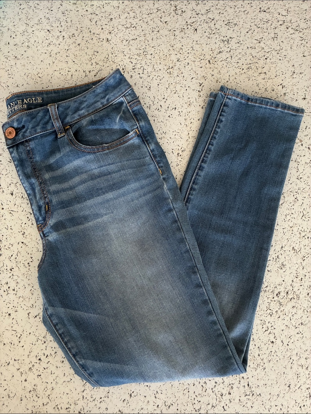 American Eagle Outfitters Women's Faded Blue Skinny Jeans